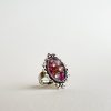 Bague en laiton argenté et rubellite (tourmaline rose)