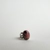 Bague en metal argenté et rhodonite
