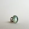 Bague en metal argenté et fluorine verte