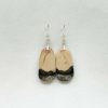 Boucles d'oreilles en argent 925 et bois bleu opalisé