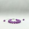 Bracelet réglable en kunzite mauve