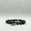 Bracelet homme en oeil de fer et pierre de lave