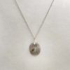 Pendentif en tourmaline verte sur quartz et argent 925