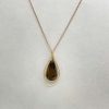 Pendentif en pietersite en fil de cuivre doré
