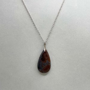 Pendentif en jaspe léopard et argent 925