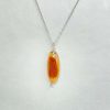 Pendentif en cornaline druzy et fil de cuivre argenté