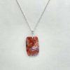Pendentif en agate mousse rouge