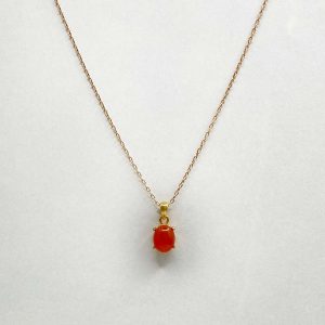 Pendentif en cornaline sur argent 925 plaqué or