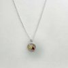 Pendentif en grenat hessonite sur argent 925 et plaqué or