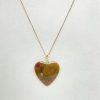 Pendentif coeur en agate mousse