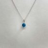 Pendentif en apatite et fil de cuivre argenté