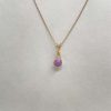 Pendentif en kunzite et fil de cuivre doré