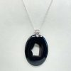 Pendentif en agate noire druzy