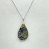 Pendentif en azurite chrysocolle brute argent 925